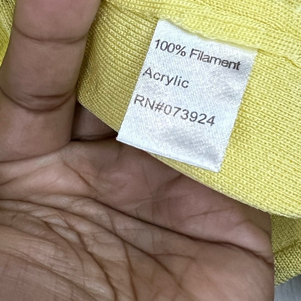 Ming Wang knitwear cardigan - yellow/black/white with dotted pattern - Sz Small - Picture 5 of 6